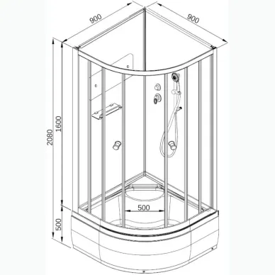 Душевая кабина DTO D D90S 90x90x220 см 10