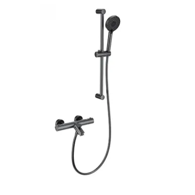 Смеситель для ванны Wonzon & Woghand WW-C2002-A-BGG термостатический, темный графит 0