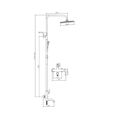 Душевая система Splenka S221 S221.24.06 черная 1