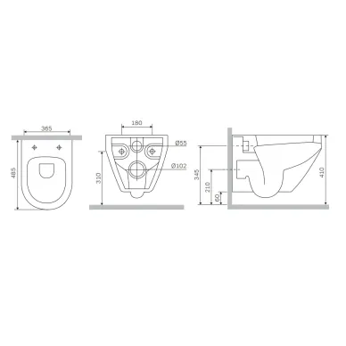 Унитаз подвесной Am.Pm Spirit V2.0 C701900SC безободковый, с микролифтом, белый 9