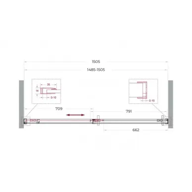 Душевая дверь BelBagno Soft Close-1 SOFT_CLOSE-1-BF-1-150-C-GM 150 см, оружейная сталь/прозрачное стекло 5