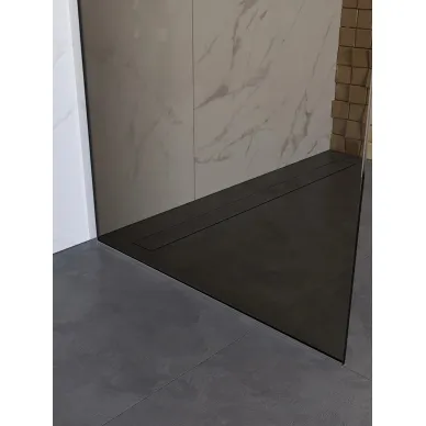 Душевая перегородка BelBagno Uno UNO-L-1-TB-90-BR-GM 90х200 см,профиль оружейная сталь/стекло тонированное 4