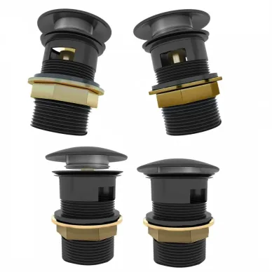 Сливной набор для раковины Teymi Solli T140104 с переливом, click-clack, чёрный матовый 8