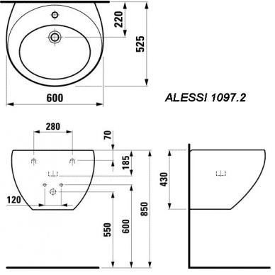 Раковина Laufen Alessi One (8.1097.2.400.104.1) (60 см) 1