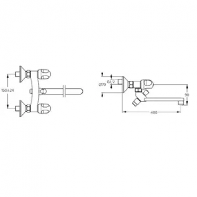 Смеситель для ванны Ideal Standard Alpha New (B7683AA) 1
