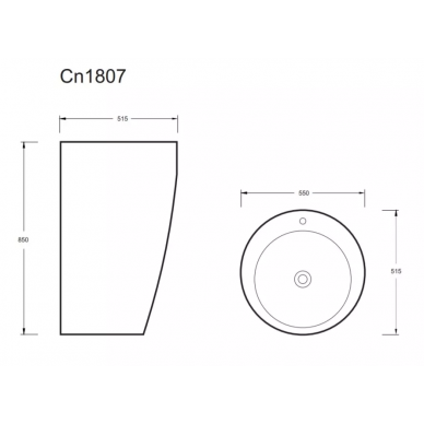 Раковина напольная Ceramicanova 805 (CN1807) (ГxШxВ 51.5x55x85) 5