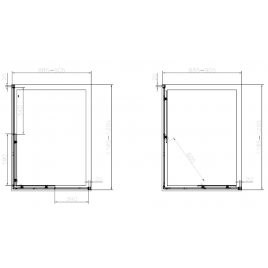 Душевой уголок Cezares Relax AH2 (RELAX-AH-2-120/90-P-Bi) (120x90) рифленое стекло 2