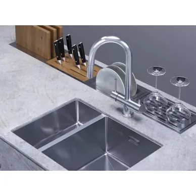 Мойка кухонная Omoikiri Taki 58-2-U/IF-IN-R  (4993767) нержавеющая сталь 3