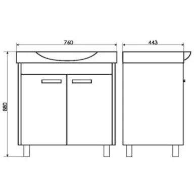 Тумба для ванной Comforty Лион-76 (76x88x44.3 см), соссна лоредо 7