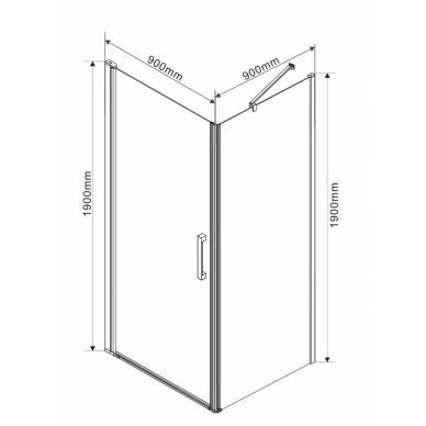 Душевой уголок Vincea Orta (VSR-1O9090CL) 90х90х190 см, профиль хром/стекло прозрачное 5