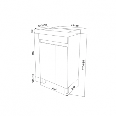 Тумба Iddis Zodiac 50 (ZOD5CDFi95K) напольная, с дверками 5