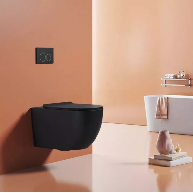 Унитаз подвесной Cerutti SPA Oglio Aria MB (CT9239) безободковый, микролифт, чёрный матовый 11