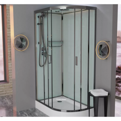 Душевая кабина Frank F418L Brilliant (163009) (левосторонняя) 100х80х220 см, прозрачное стекло 5