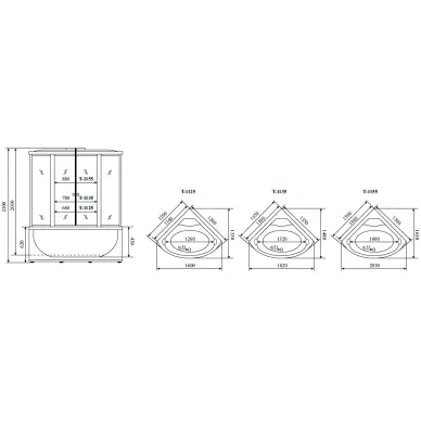Душевой бокс Timo Standart Silver F 130*130*220  (T-6635SF) 6