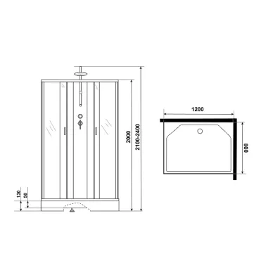 Душевая кабина Niagara Classic NG-43285-14QBKTG 120x80x200, без крыши, с гидромассажем 9