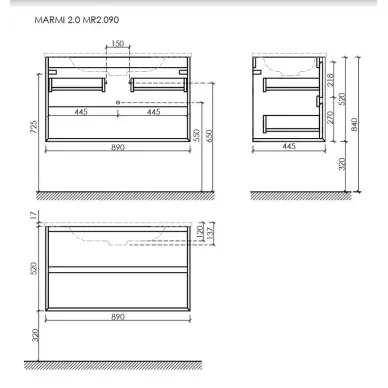 Тумба для ванной Sancos Marmi 2.0 MR2.090ECH 89см, дуб чарльстон 10