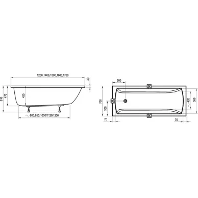 Акриловая ванна Ravak Classic II CC21000000 140x70 см, белая 5