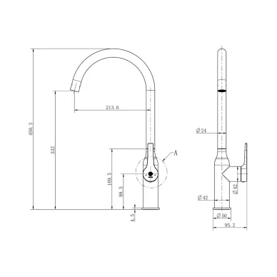 Смеситель для кухни Orange Boni M15-001cr хром 5