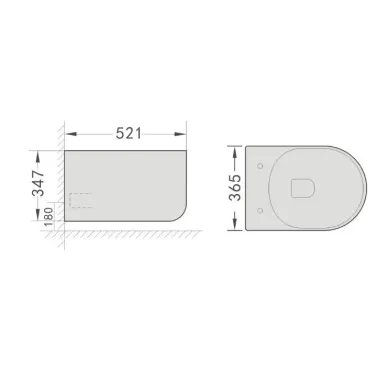 Чаша подвесного унитаза Grossman Thin Rim GR-5602S с тонким сиденьем микролифт 7