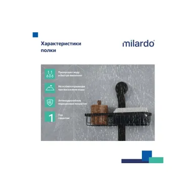 Полочка Milardo Easy EAS0WS2M44 двойная, черная 2