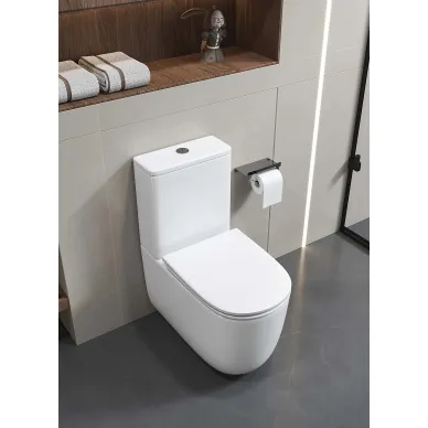 Унитаз напольный Aquatek Optima Plus AQ4452-00 безободковый, смыв Торнадо, с сиденьем микролифт 6