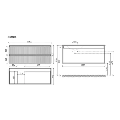 Тумба для ванной Sancos Snob R SNR120LSM левая, 120см, doha soft 5