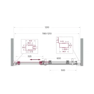 Душевая дверь BelBagno Marino MARINO-2-BF-1-120-C-CR 120 см, хром/прозрачное стекло 6