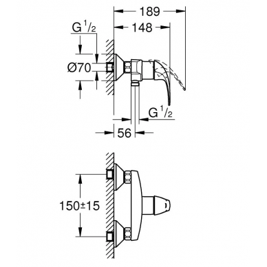 Смеситель для душа Grohe BauCurve (23631000) 1