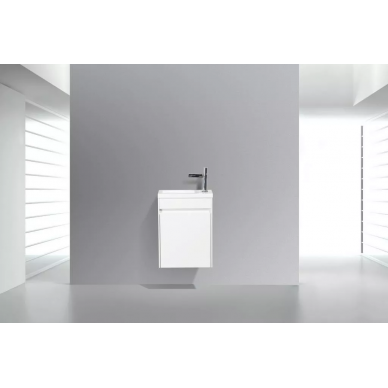 Тумба для раковины BelBagno Pietra Mini (PIETRA MINI-400-1A-SO-BL-R) правосторонняя (39.4x21.7) белый глянцевый 4