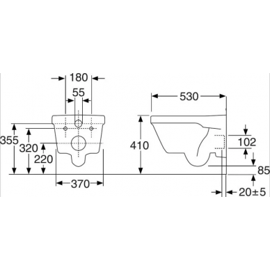 Инсталляция Villeroy & Boch (92242700) кнопка хром в комплекте с унитазом Gustavsberg Hygienic Flush (5G84HR01) безободковый, с крышкой микролифт 6