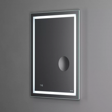 Зеркало Am.Pm Gem (M91AMOX0553WG) 55 см с Led-подсветкой, часами и косметическим зеркалом 7