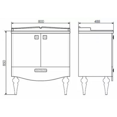 Тумба для ванной Comforty Монако-80-1 (80x85x48.8 см), белый глянцевый 7