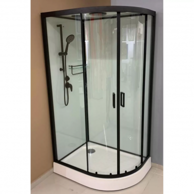 Душевая кабина Frank F411L Black  (114114) 110х80х220 см, левосторонняя 11