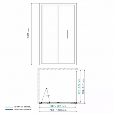 Душевой уголок Wasserkraft Weser 78F (78F22) (100х90) 6
