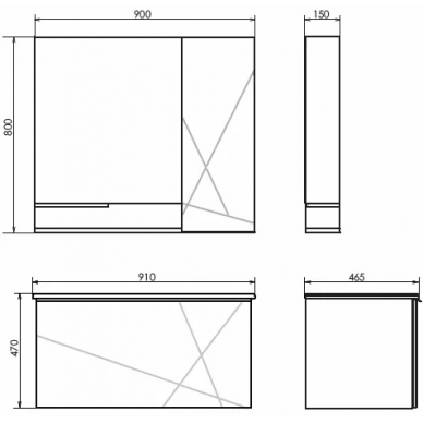 Тумба для ванной Comforty Мерано 90 (91x47x46.5 см), белый/дуб дымчатый 8