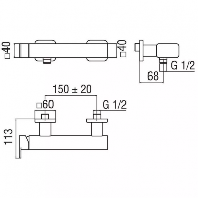 Смеситель для душа Nobili Loop (LP90130CR) 1