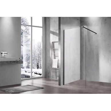 Душевая перегородка Vincea Walk-In (VSW-1H600CLB) 60х200 см, профиль чёрный/стекло прозрачное 1