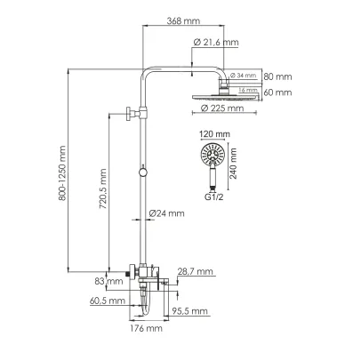 Душевая система Wasserkraft Mindel 8500 (A185.067.058.WM) со смесителем, белая матовая 8