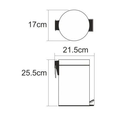Ведро для мусора Wasserkraft Elbe K-7200 K-633B 3 л, черное матовое 1