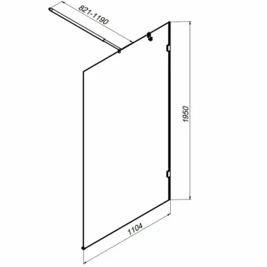 Душевая перегородка Am.Pm X-Joy W94UWI-110-F1-MTE 110 см профиль матовый хром/прозрачное стекло 5