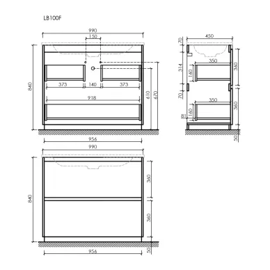 Тумба для ванной Sancos Libra Floor LB100FEG напольная, 99 см, дуб галифакс натуральный 8