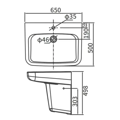 Раковина Arrow AGP32037D 65 см, белая 11