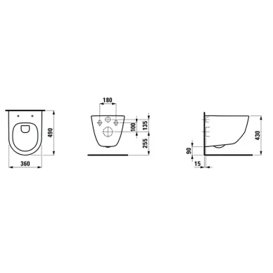 Laufen Pro Унитаз подвесной Rimless с глубоким смыванием, покрытие LLC, цвет: белый 13