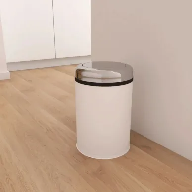Ведро для мусора Teymi Solli T90260 8 л, белое с крутящейся крышкой 5