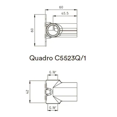 Nicolazzi Unico Встраиваемая часть для настенного смесителя Quadro C5523Q/1 0