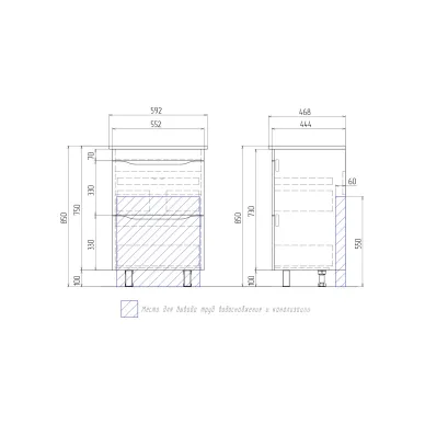 Тумба для ванной VIGO Grani tn.GRI.ELI.60.2Y дуб золотой белая/дуб 6