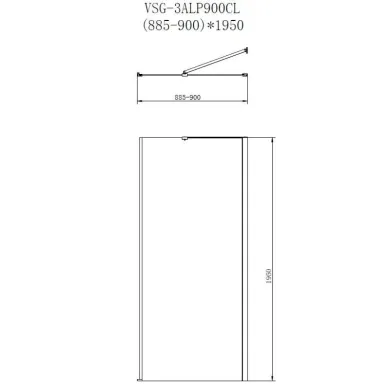 Душевой уголок Vincea Alpha VSR-3ALP9090CL 90х90х195 см, профиль хром/стекло прозрачное 5