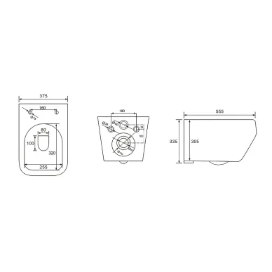 Чаша подвесного унитаза Vincea Edge VT1-38T безободковый, Tornado, ультратонкое soft-close сиденье 5