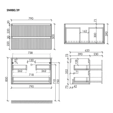 Тумба для ванной Sancos Snob R SNR80/39CE 80см, Beige Soft 6
