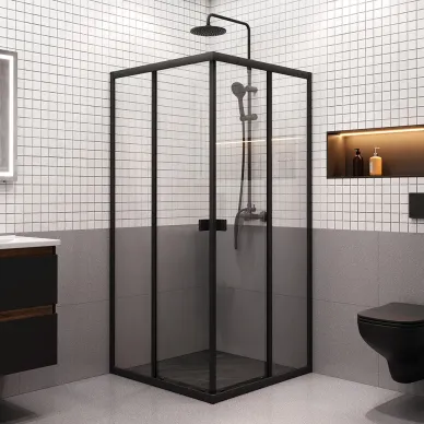 Душевой уголок Am.Pm Sense W76G-403-9090-BT 90х90, стекло прозрачное/профиль чёрный матовый 2